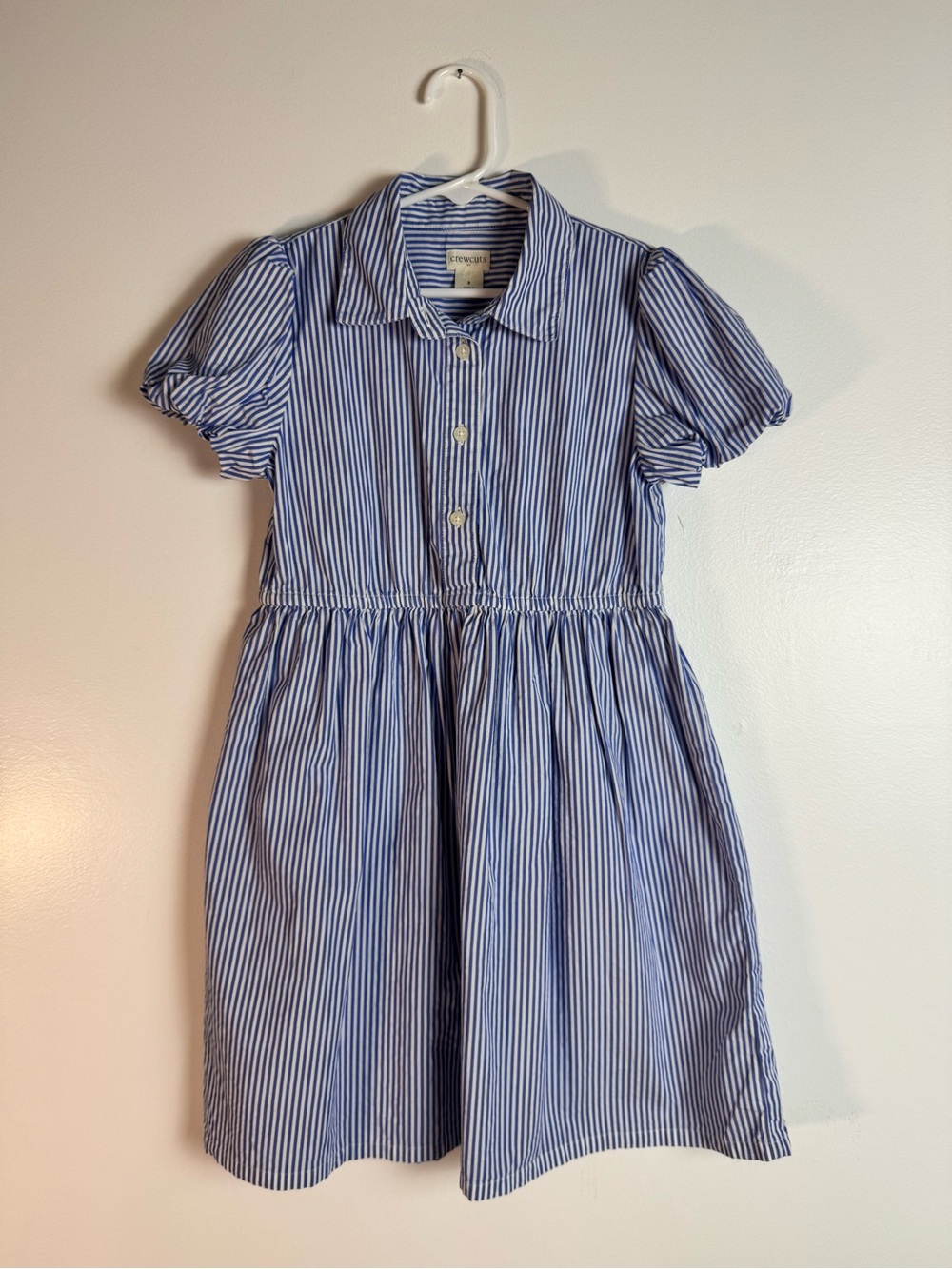 Crewcuts striped bubble-sleeve shirt-dress size 8